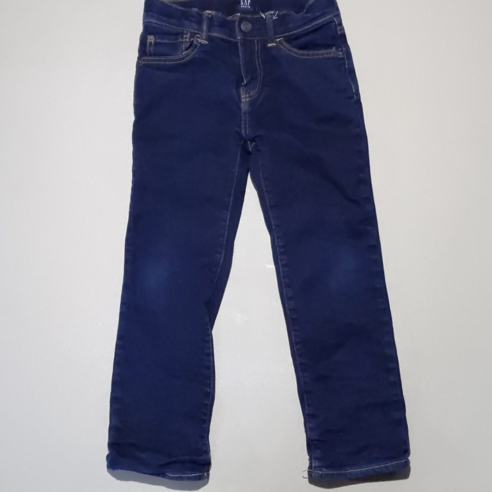 Flannel lined dark wash jeans